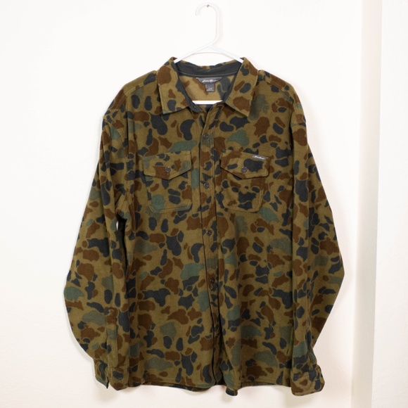 Eddie Bauer Men's Chutes Microfleece Shirt in Camo - Picture 3 of 6
